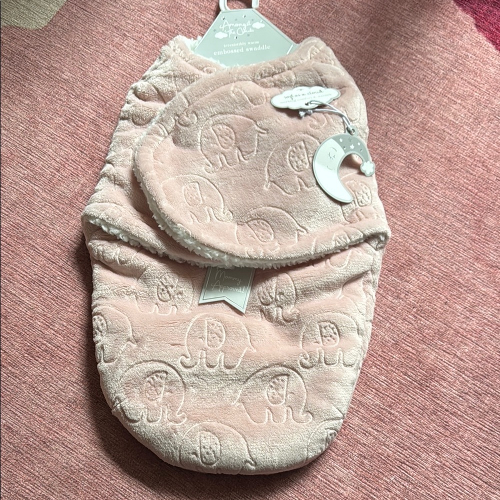 Pink Elephant Swaddle Blanket